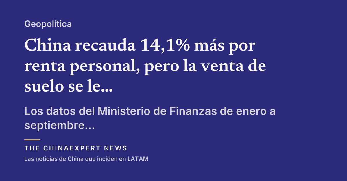 China recauda 14,1% más por renta personal, pero la venta de suelo se le cae casi 28%